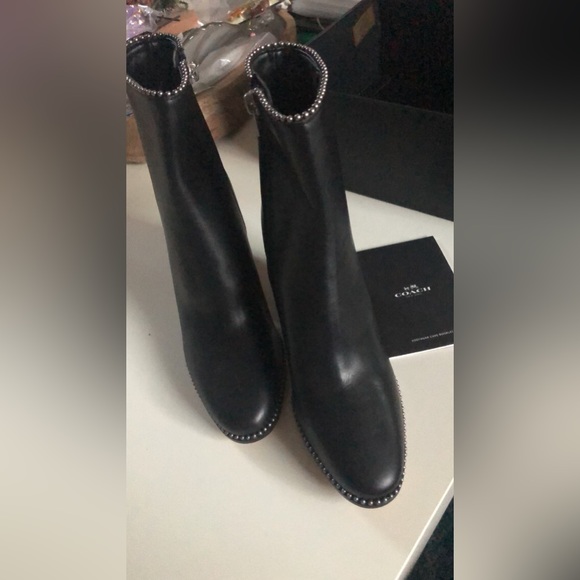 Coach Drea Beadchain Genuine Leather Boots - Picture 3 of 10